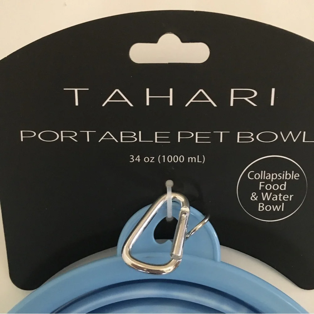 NEW Tahari 32 Oz Pet Portable Travel Collapsible Dog Bowl for Food & Water